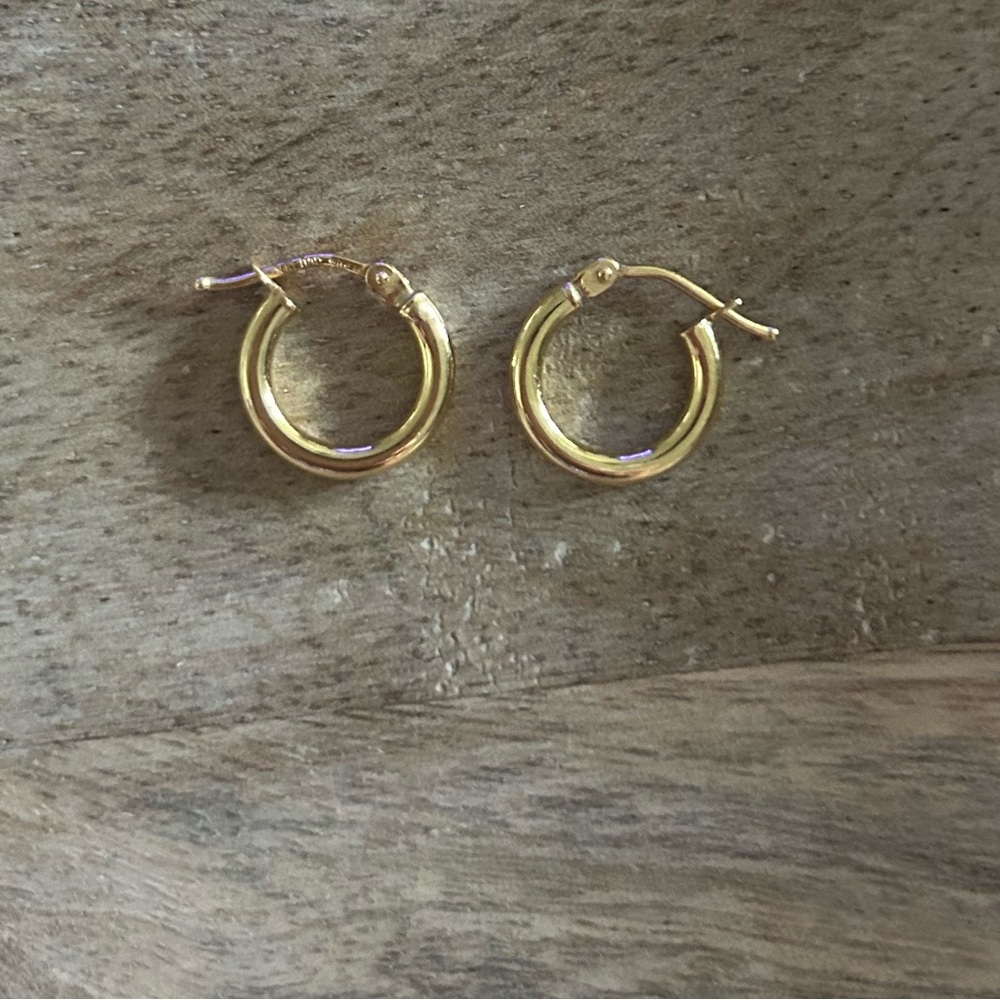 Ross-Simons 2mm 14kt Yellow Gold Small Hoop Earrings. 1/2"